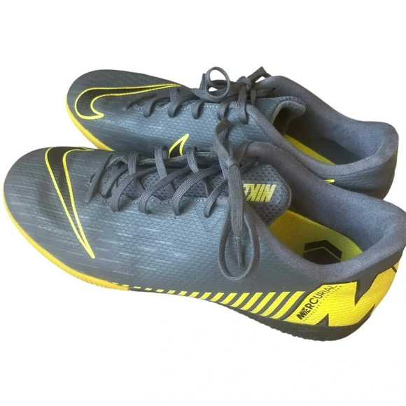 Nike Mercurial Vapor 12 Academy IC Shoes Size 7 Grey Yellow - Picture 6 of 13